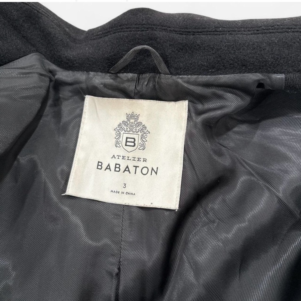 Aritzia Babaton Long Black Teddy Coat. Size: 3 - Picture 9 of 13